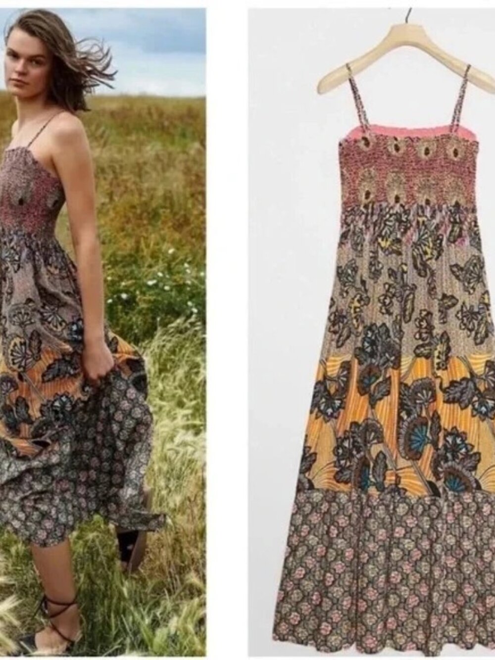 Anthropologie Smocked Maxi Dress sleeping dress xs - Picture 1 of 6